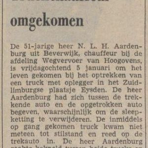 Het ongeluk van Niek in De Waarheid van 6 januari 1973. 