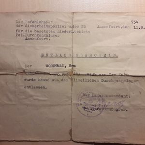 Ontslagbrief Ab Woortman. Bron de heer W. Woortman