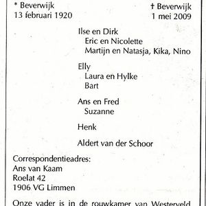 Overlijdensbericht Jan de Vries. Bron www.online-familieberichten.nl