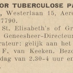 Adresboek Bloemendaal 1948. Westerlaan 15, Sanatorium Eykengaerde.