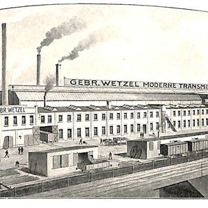 De in 1886 opgerichte fabriek van de Gebr. Wetzel in Leipzig Plagwitz