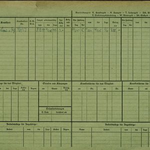 Arbeidsongeschiktheidskaart van Mattheus Sterk. Bron: AOK-Versichertenkartei Stadtarchiv Braunschweig.
