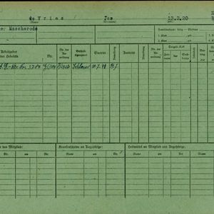 Arbeidsongeschiktheidskaart van Jan de Vries. Bron: AOK-Versichertenkartei Stadtarchiv Braunschweig.
