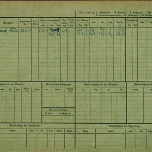 Arbeidsongeschiktheidskaart van Cor Schavemaker (achterzijde). Bron: AOK-Versichertenkartei Stadtarchiv Braunschweig.