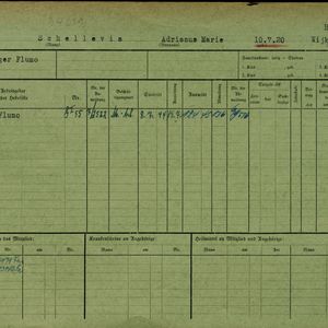Arbeidsongeschiktheidskaart van Adrianus Marie Schellevis. Bron: AOK-Versichertenkartei Stadtarchiv Braunschweig.