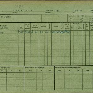 Arbeidsongeschiktheidskaart van Andreas Alphonsus Schelvis. Bron: AOK-Versichertenkartei Stadtarchiv Braunschweig.
