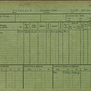 Arbeidsongeschiktheidskaart van Johannes Josef Schelvis. Bron: AOK-Versichertenkartei Stadtarchiv Braunschweig.